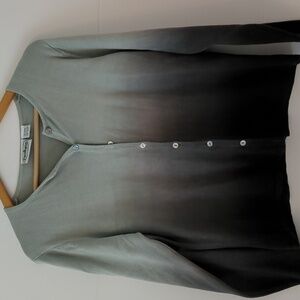 Patchington Ombre Button Down Normcore Career Office Teacher Cardigan Sz M